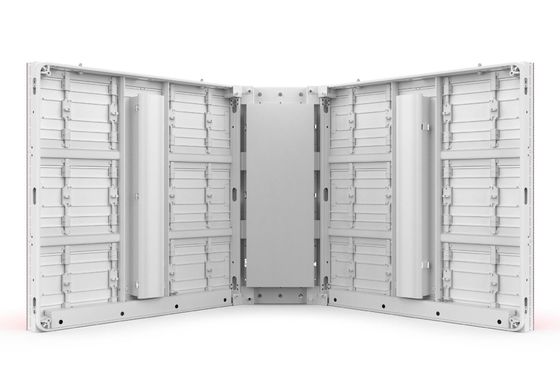 3D في الهواء الطلق زاوية منحنية على شكل حرف L & حل الزاوية اليمنى P4 P5.7mm شاشة العرض المتحركة الألومنيوم مقاوم للماء IP65 960 * 960mm الشاشة المتحركة للإعلانات الخارجية