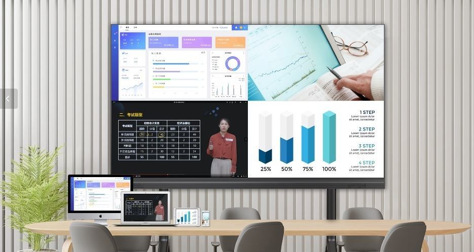 HD 108 بوصة و 135 بوصة في الداخل LED فيديو جدار مؤتمر آلة كل شيء في واحد