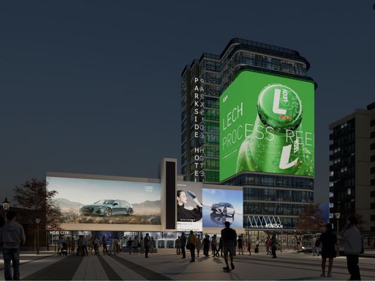 شاشة LED رقمية شفافة عالية السطوع P15.6mm IP65 500*1000mm