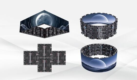 سعر جيد تأجير جدار الفيديو LED الداخلي والخارجي P1.9mm P2.6mm وجدار LED للإنتاج الافتراضي مع مرونة التصميم المنحني الانترنت